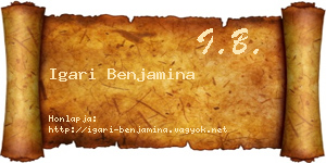 Igari Benjamina névjegykártya